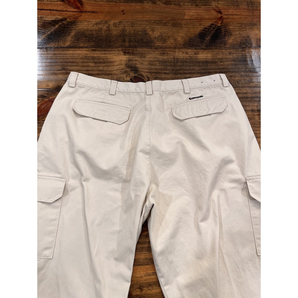 Vintage CHAPS Cargo Pants Trousers 40x30 Utility Workwear Mens Straight Beige